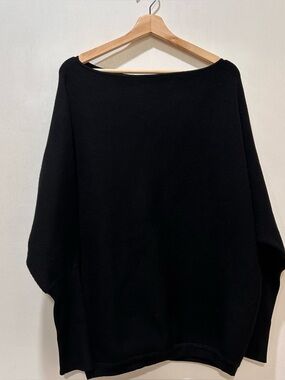 Fashion Women's Black Boatneck Sweater Sz Lg